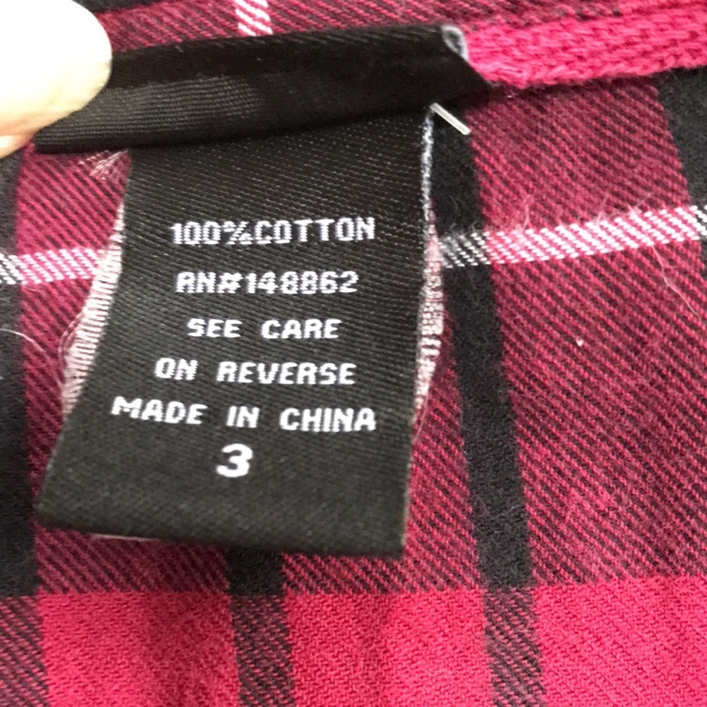 Torrid SZ 3X plaid front button cotton long sleeve shirt. - Picture 5 of 7